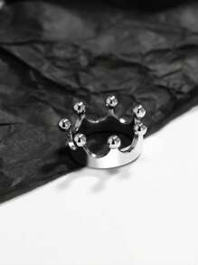 1 pieza Anillo de corona de plata de ley 925 único y simple, joyería fina como regalo para mujeres