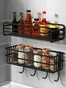 1个淋浴置物架，浴室淋浴架，不锈钢吸盘式马桶架，马桶收纳架，浴室配件 - 黑色 - 查看 4