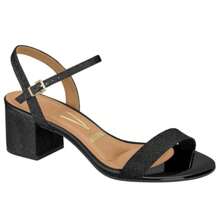 Vizzano Women's Sandals With Thick Block Heel Comfort Glitter Rhinestone Shine - Black Glitter - View 2