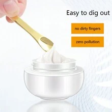 3 件装锌合金化妆勺，适用于面霜、眼霜、润唇膏，方便的勺子设计可避免手指污染，卫生的美容工具套装