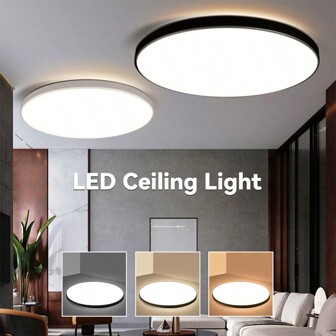 CANMEIJIA 1pc LED Ceiling Light, Large Panel, Modern Flush Mount Lighting Fixture, 220V, Suitable For Bedroom, Living Room, Study Room, Wardrobe, Kitchen, Hallway, Dressing Room, Rental Property, Room, Bathroom, Warehouse, Garage, Entrance
