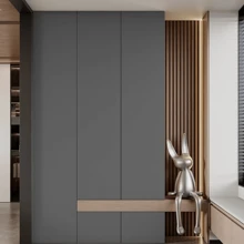 1 卷 1m/3m/5m 灰色墙贴，自粘可拆卸壁纸，客厅卧室墙壁 DIY 装饰壁纸，橱柜衣柜餐桌书桌梳妆台装饰 15.74X397.4 英寸礼物生日毕业房间装饰家居装饰墙壁装饰浴室装饰卧室装饰房间装饰物品客厅装饰家居装饰客厅墙壁艺术墙纸 - 深灰色 - 查看 4