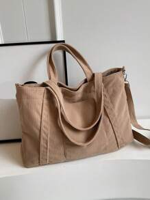 新款时尚经典学院风休闲大容量多口袋单肩包，配有双提手，特别保暖。特别适合校园、办公室、日常搭配、约会、购物、郊游、送礼等场合。 - 卡其色 - 查看 11