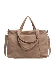 新款时尚经典学院风休闲大容量多口袋单肩包，配有双提手，特别保暖。特别适合校园、办公室、日常搭配、约会、购物、郊游、送礼等场合。 - 卡其色 - 查看 8