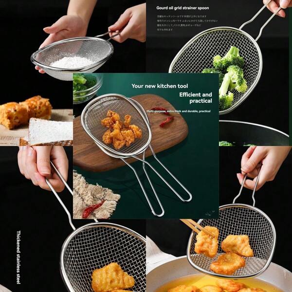 1 pieza Colador de alimentos de acero inoxidable, fácil de limpiar, antióxido, de superficie lisa, accesorio colador de fideos de malla de acero inoxidable