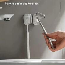 牙刷架，壁挂式浴室收纳架，用于电动牙刷杯，无需钻孔 - 彩色 - 查看 7