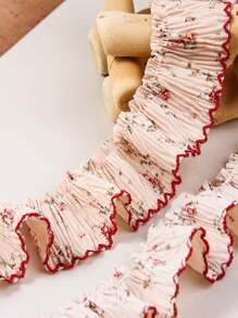4,5 cm Ruban dentelle à volant à fleurs pittoresque en mousseline, fournitures de couture pour vêtements DIY et décoration