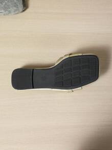 女士心形平底凉鞋，时尚百搭沙滩鞋，室内外休闲装，时尚平底拖鞋，春季 - 金色 - 查看 5