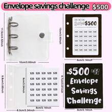 1pc 150/300/500/1000 Savings Challenge Binder - Mini Budget Binder With Cash Envelopes And Inserts, Convenient For Saving Money,Boho Vibes