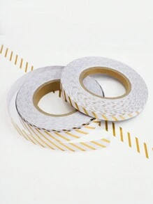 قطعة واحدة طول 50 متر / 1968.5 بوصة شريط لاصق أكريليك ذو خطوط قطرية ذهبية وفضية على نفلون متعدد البوليستر لأعمال الحرف اليدوية، تشطيب حواف الحوائط DIY ، ديكورات جرافيك فنية، ديكور المنزل، ديكور الحمام، ديكور غرفة النوم، ديكور غرفة المعيشة، ورق جدران شخصي