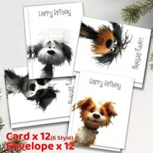 24-Pack Festive Holiday Greeting Cards With Envelopes - Watercolor Cute Animals Design For Christmas, New Year, Congratulations, Good Luck, Thank You