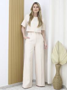 Women Two-piece Outfits - Champagne - View 3