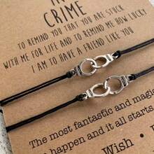 Friendship Bracelet, Best Friend Gift, Friendship Bracelet Set, Wish Bracelet WISH0321 - 黑色 - 查看 6