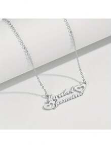 Customized Heart-Shaped Nameplate Necklace, Personalized Couples/Partners Double Name Necklace, Stainless Steel Wedding Necklace, Valentine's Day/Mother's Day Gift, Women's Wedding Jewelry, Groomsmen Gifts, Wedding Items, Bridesmaid Gifts