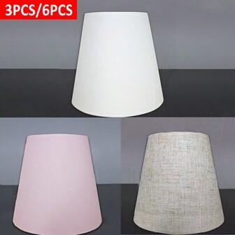 3pcs/6pcs Mini Lamp Shade, 3.54" Top X5.12" Bottom X 5.51" High, Clip On Lamp Shade, Fit For Droplight Wall Lamp Candle Chandelier Small Table Lamp Lamp Shade, For Pointed Bulb Light Sources, Home Living Room Lighting Shades, Lighting Accessories - Elegant And Natural Lighting Solution, Home Decor, Gift For Family And Friends Gifts Birthday Graduation