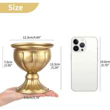 2szt. metalowe wazony, 5,25 cala (13,3 cm) wysokości, odpowiednie do dekoracji centralnych wesel, restauracji, małych doniczek, doniczek zewnętrznych, centralnych elementów stołu w pomieszczeniach, rocznic i urodzin