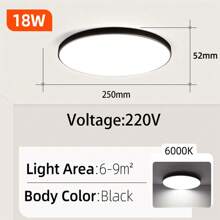 CANMEIJIA 1 件 LED 吸顶灯，大面板，现代嵌入式照明灯具，220V，适用于卧室、客厅、书房、衣柜、厨房、走廊、更衣室、出租房、房间、浴室、仓库、车库、入口 - LED吸頂燈 - 查看 32