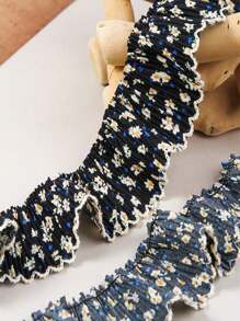 4,5 cm Ruban dentelle à volant à fleurs pittoresque en mousseline, fournitures de couture pour vêtements DIY et décoration