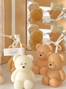 Molde de silicona con forma de 2 osos, molde 3D de oso de dibujos animados lindo, para hacer velas, jabón, aromaterapia, yeso, resina, manualidades, regalos de cumpleaños, decoración de dormitorio, regalos de boda