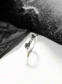 1pc Simple Unique 925 Sterling Silver JA Ring Women Fine Jewelry Gift