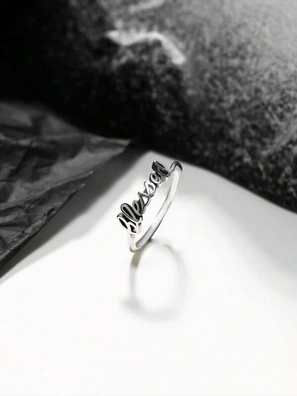 1pc Simple Unique 925 Sterling Silver JA Ring Women Fine Jewelry Gift