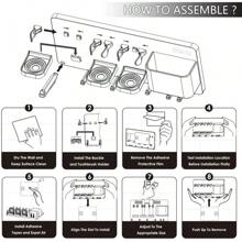 Adhesive Electric Toothbrush Holder Wall Mounted Razor Hanger Bathroom Organizer Box Bathroom Accessoriesbathroom Decor Summer Back To School - White - View 6