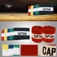 1pc Captain Armband For Sports - PA Nylon Elastic Band With Strong Adhesive, Symbol Badge For Football, Rugby, Hockey, Outdoor Playground Activities