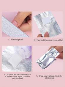 100pcs/5pcs Nail Art Soaking Foil, Foil Wrap With Pad, Nail Polish Removal Tool Metal Cuticle Removal Tool Nail Polish Gel Remover Soaking Cap.