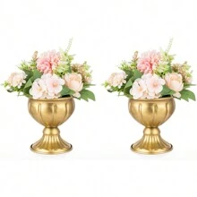 2szt. metalowe wazony, 5,25 cala (13,3 cm) wysokości, odpowiednie do dekoracji centralnych wesel, restauracji, małych doniczek, doniczek zewnętrznych, centralnych elementów stołu w pomieszczeniach, rocznic i urodzin