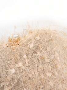 Handmade Heart-Shaped Velvet Clutch Bag, Women's Evening Party Handbag With Wrist Strap - Champagne - View 4