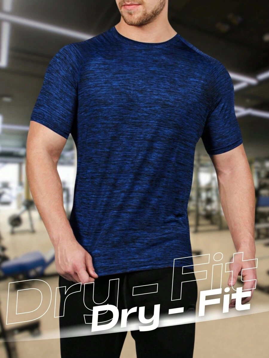 Men Sports Tees & Tanks - Blue - View 1