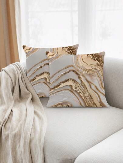 2 Fundas de almohada geométricas bohemias - Mandala español azul naranja, patrón geométrico mediterráneo dorado - Decoración hogar cuadrada funda de almohada sofá sala de estar dormitorio silla cojín universal para todas las estaciones (sin relleno)