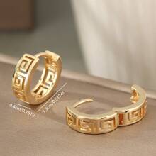 1 对时尚复古空心圆形耳环，波西米亚风格，金色，女士珠宝，送给女孩和女士的完美礼物，适合圣诞节、派对和日常佩戴