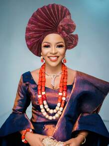 Elegant Nigerian Women's Hat, Aso Oke Headwear, Hand Woven Bow Women's Wrap Hat, African Classic Fabric Headscarf Hat, Auto Gele Headband, Suitable For Weddings, Parties, And Other Special Occasions, Hand Washable And Dry Cleanable, One Size Fits All Hair Sleep Cap - Nigerian Turban Hat - View 5