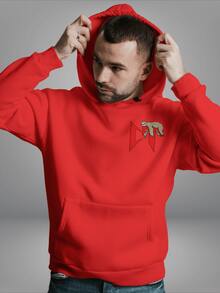 Sudadera holgada para hombre y mujer unisex con estampado de un perezoso durmiendo en letras CT delante y atras en mayor tamaño, con bolsillo delantero canguro y cordón para gorro, sudadera con capucha de manga larga, gorro cocido en 3 secciones para mejor comfort y elegante, para primavera, otoño e invierno - Rojo - Ver 2