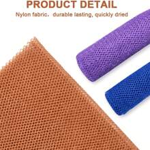 3 Pieces African Bath Sponge African Net Long Net Bath Sponge Exfoliating Shower Body Scrubber Back Scrubber Skin Smoother,Great For Daily Use (Blue,Purple,Brown)