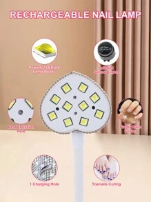 Lâmpada de gel UV/LED para unhas (1 unidade), luz UV roxa para cura de unhas, secador de unhas profissional, lâmpada de plástico para cura de esmalte em gel UV, lâmpada de cura rápida para esmalte em gel, lâmpada portátil com amplo espaço e sensor automático, adequada para cura de esmalte em gel, uso em salão e manicure caseira, melhor presente para meninas, novo acessório para lâmpada de unhas, aplicável para unhas das mãos e dos pés, suprimentos para salão e escola - Prata - Ver 7