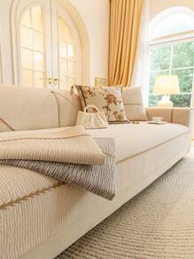 1件装雪尼尔提花沙发垫套，轻盈奢华，简约时尚，防滑、防尘、防刮，保护沙发，四季皆宜，适用于卧室、客厅和书房