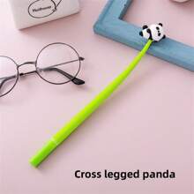 6pcs Cute Panda Wiggle Ballpoint Pens, Creative Stationery Soft Gel Ink Pen, High Aesthetic Office Writing Supplies