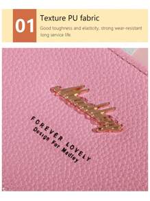 Ví cầm tay cổ điển có sức chứa lớn có khóa kéo, 8 khe cắm thẻ và nhiều ngăn, ví cầm tay thanh lịch, ví màu tương phản, ví dài, ví đeo tay - Màu hồng đậm - Xem 7