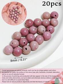 天然红棕色散珠，象征着炽热而热烈的爱情，丘比特之石，守护珍贵的爱情，适合制作情人节手链、项链、耳环和其他首饰，送给女孩/女士/女性，是送给女朋友的绝佳礼物（玫瑰粉） - 天然紅紋石 - 查看 19
