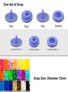 240pcs Plastic Snap Button Kit, Includes Snap Pliers, T5 No-Sew Snaps & Storage Box, 24 Colors, Suitable For Sewing, Clothing, DIY Crafts, Bags, Diapers, Bibs, Raincoats, Etc.