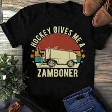 Hockey Gives Me A Zamboner Funny Hockey Fan Mens T Shirt - Ice Hockey Player - Hockey Lover - Shirt Hockey Player Gift Hockey - 黑色 - 查看 1