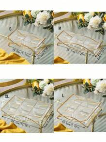 一套铁架，包含小吃盘、圣诞金色托盘、水果盘、甜点盘、开胃菜盘、沙拉盘、蛋糕盘，适用于餐厅、厨房、餐桌、圣诞节等场合。 - 橋型架金邊條紋碟 - 查看 2