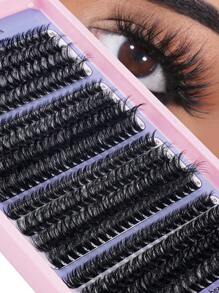 312 簇 C/D 曲率，柔软 50D+60D+80D+100D 股 0.07 毫米仿貂皮单根睫毛，10-16 毫米混合，312 件/16 个托盘，柔软自然，防水，轻盈，易于日常使用、派对或婚礼
