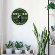 1 Pieza Cartel de metal vintage personalizado de pub irlandés, rectángulo horizontal de 8x8 pulgadas, decoración de pared de metal de estilo moderno, texto y año de establecimiento personalizables, ideal para bar en casa, actividades artísticas para niños - multicolor - Ver 4