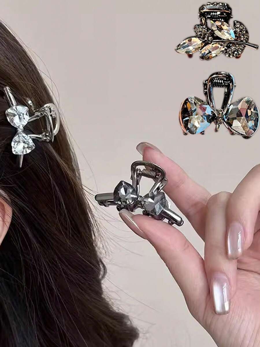 Hair Claw 小型优雅发夹，适合细发女性，发髻发型配件