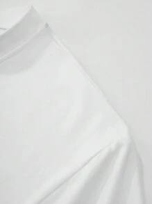 Men's Casual Contrast Color Patchwork Short Sleeve T-Shirt - White - View 4