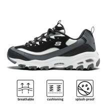 Skechers D'LITES系列休闲运动鞋，轻便减震熊猫图案运动鞋，款式150241-BKWG - 黑色/白色/灰色 - 查看 1