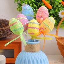 Nou de Paște Ou de spumă în formă de ou cu imprimeuri florale, ouă de simulare de vacanță pentru decorarea petrecerilor